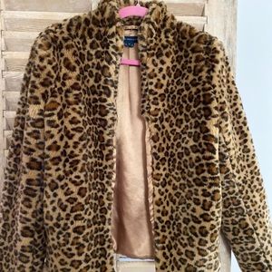 French Connection Faux Fur Cheetah Jacket